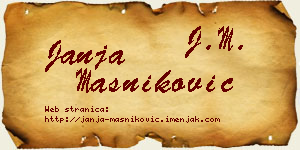 Janja Masniković vizit kartica